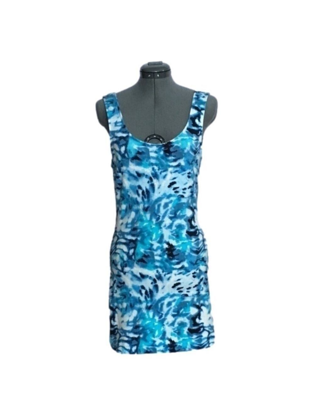 FREE PEOPLE  Beautiful Shades of Blue Dress.
Abstract print. Size M